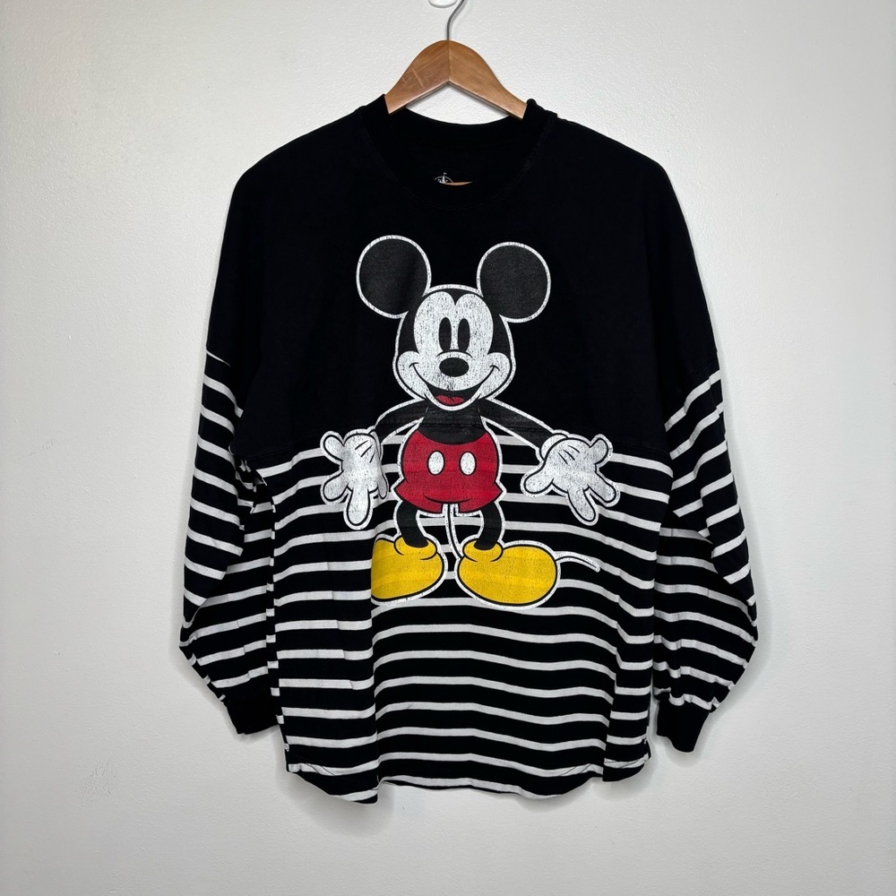 Disney Mickey Mouse Spirit Jersey Oversized Striped Shirt Size Small